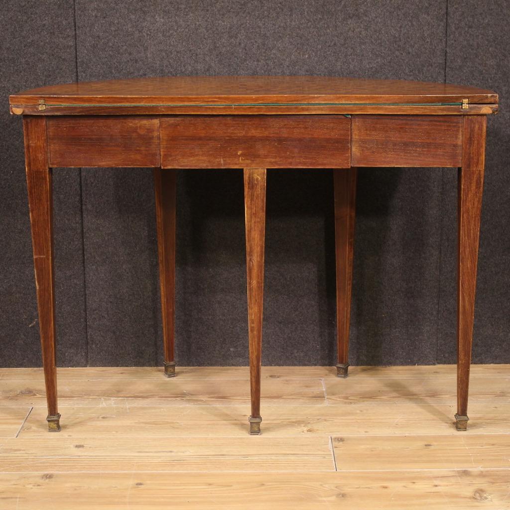 20th Century Wood Antique French Demilune Gaming Table, 1930 5