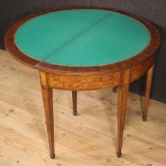 mesa de juego francesa antigua demilune de madera del siglo XX, 1930
