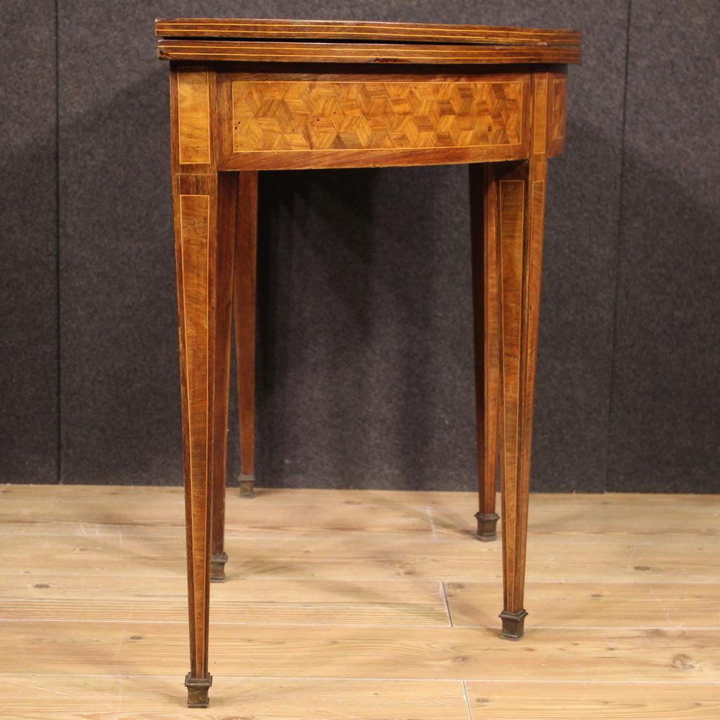 20th Century Wood Antique French Demilune Gaming Table, 1930 3