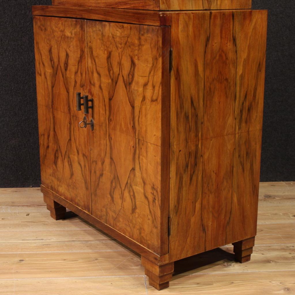 Mid-20th Century 20th Century Wood Art Deco Style Italian Display Cabinet, 1950 in vendita