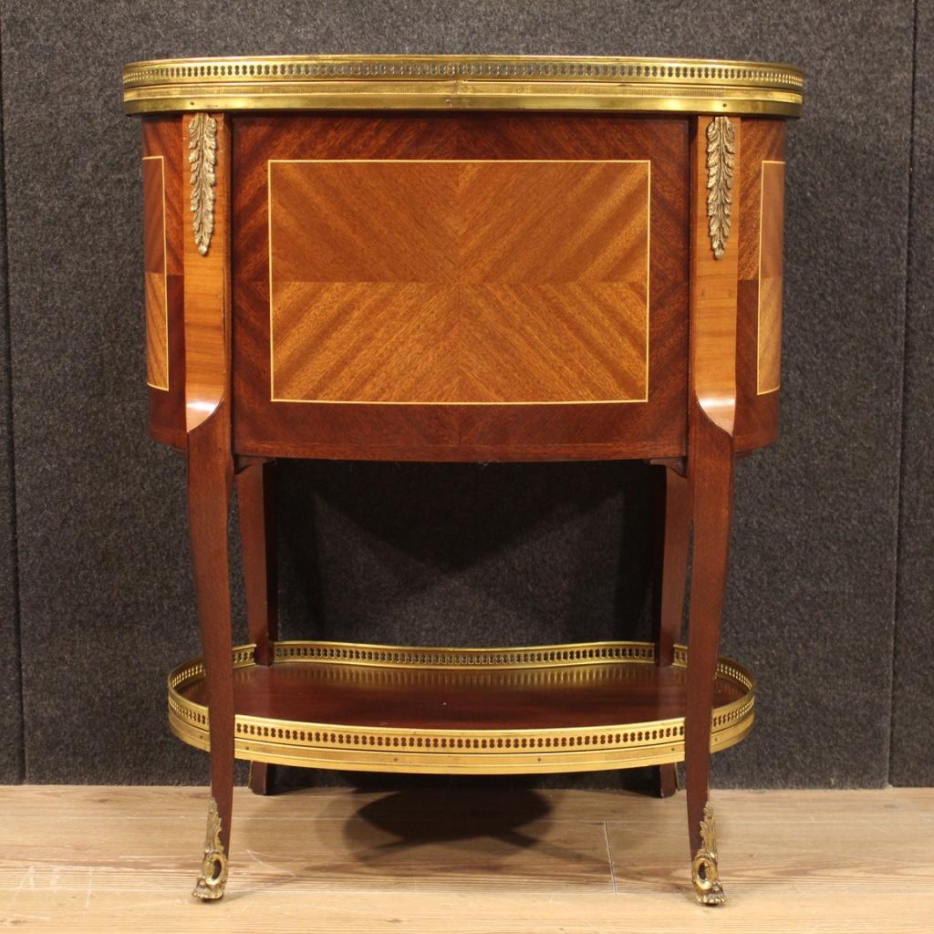 20th Century Wood Bronze Brass and Marble-Top French Side Table, 1960 5