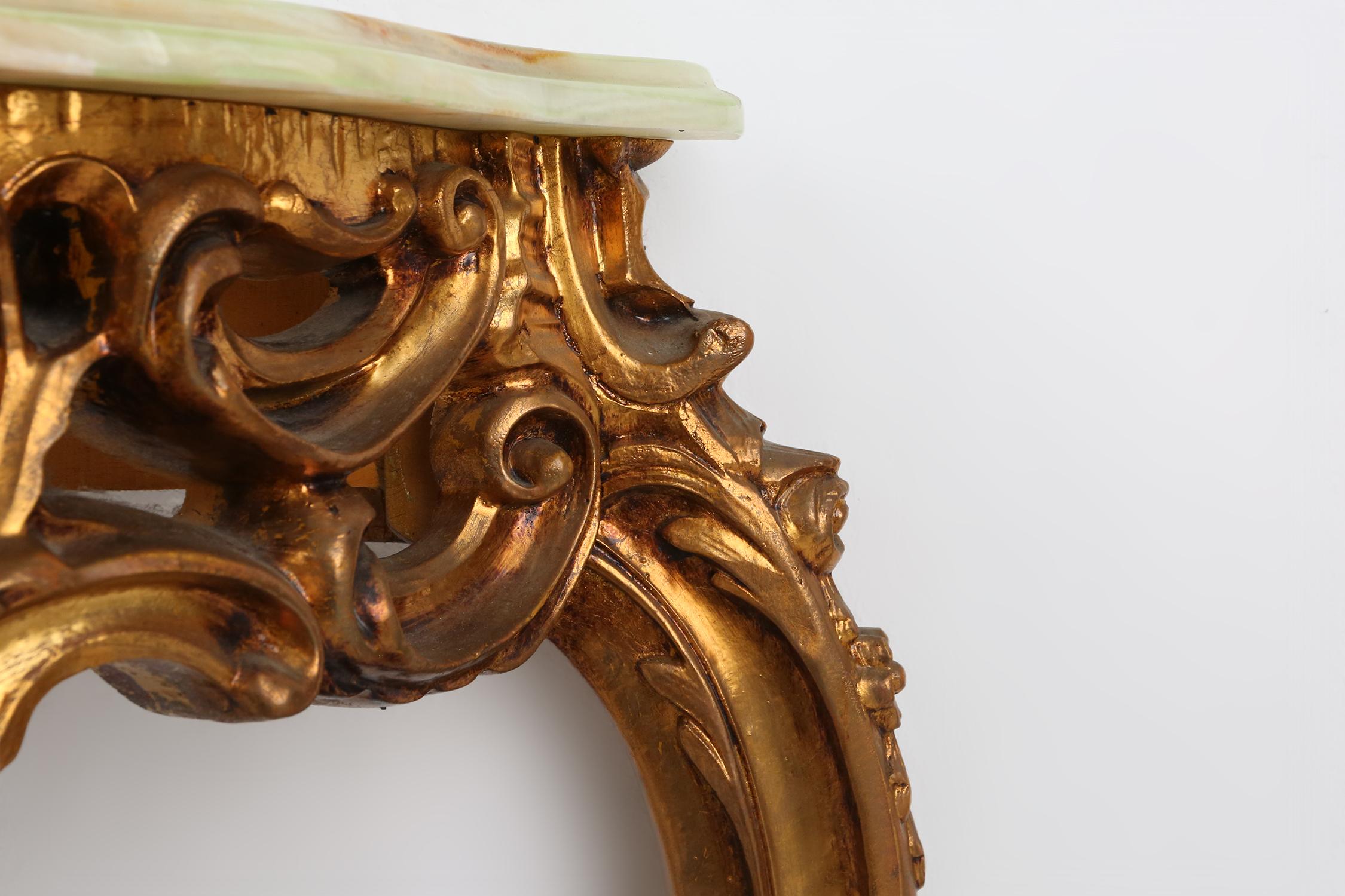 Holzgeschnitzte Konsole im Louis-XV-Stil des 20. Jahrhunderts mit Marmorplatte, Frankreich im Angebot 4