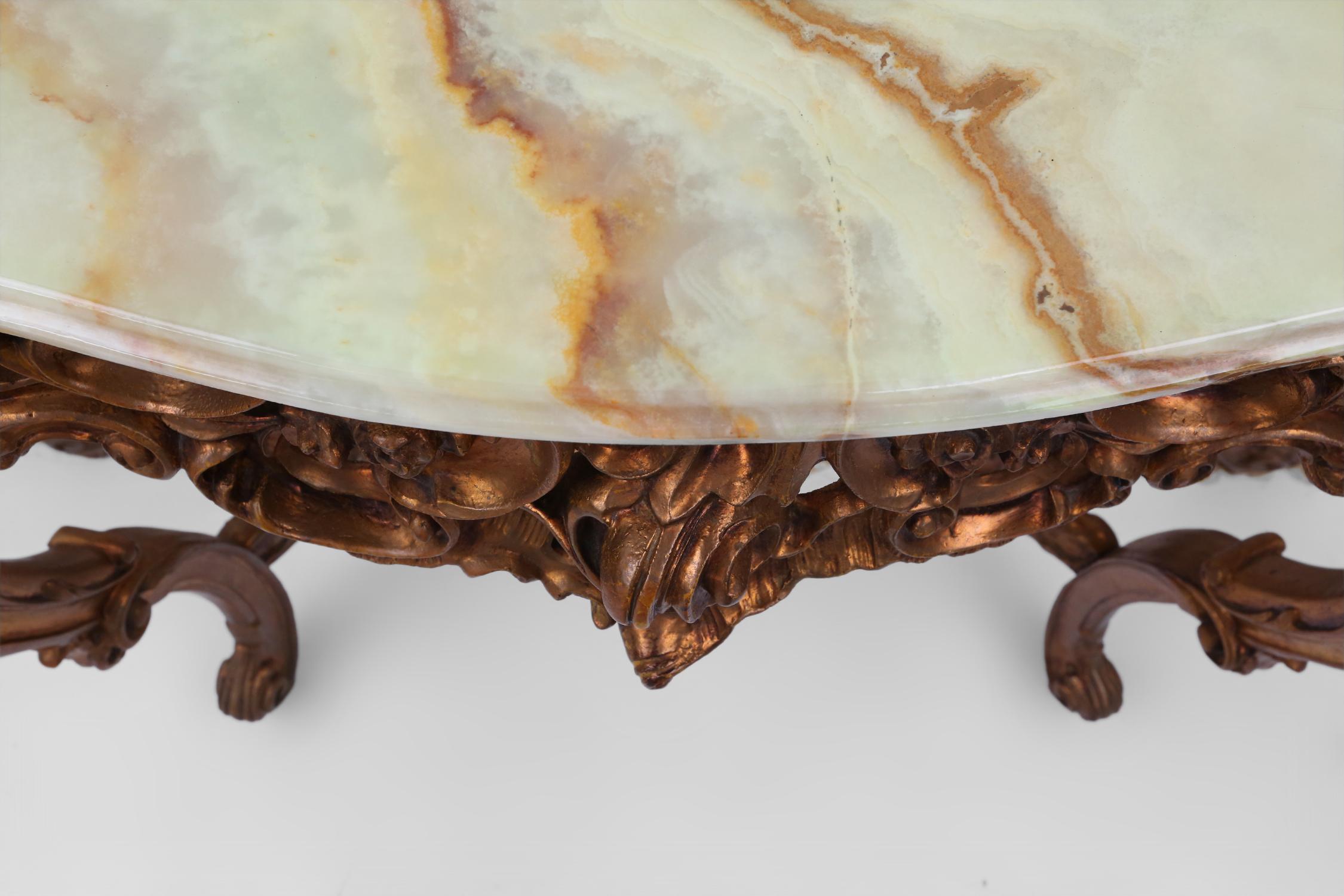 Holzgeschnitzte Konsole im Louis-XV-Stil des 20. Jahrhunderts mit Marmorplatte, Frankreich im Angebot 8