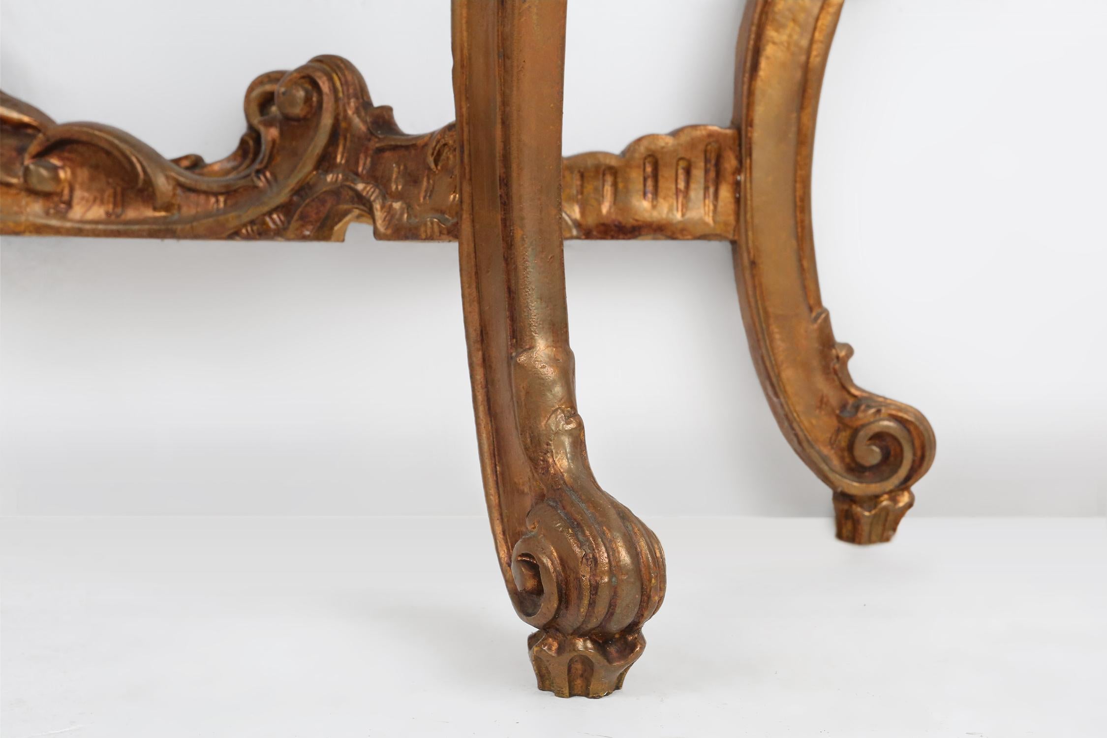Holzgeschnitzte Konsole im Louis-XV-Stil des 20. Jahrhunderts mit Marmorplatte, Frankreich im Angebot 1