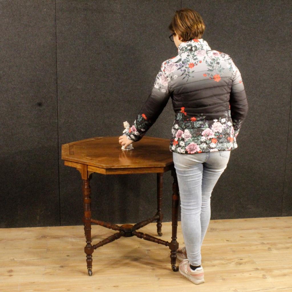 20th Century Wood English Octagonal Side Table, 1920s For Sale 7
