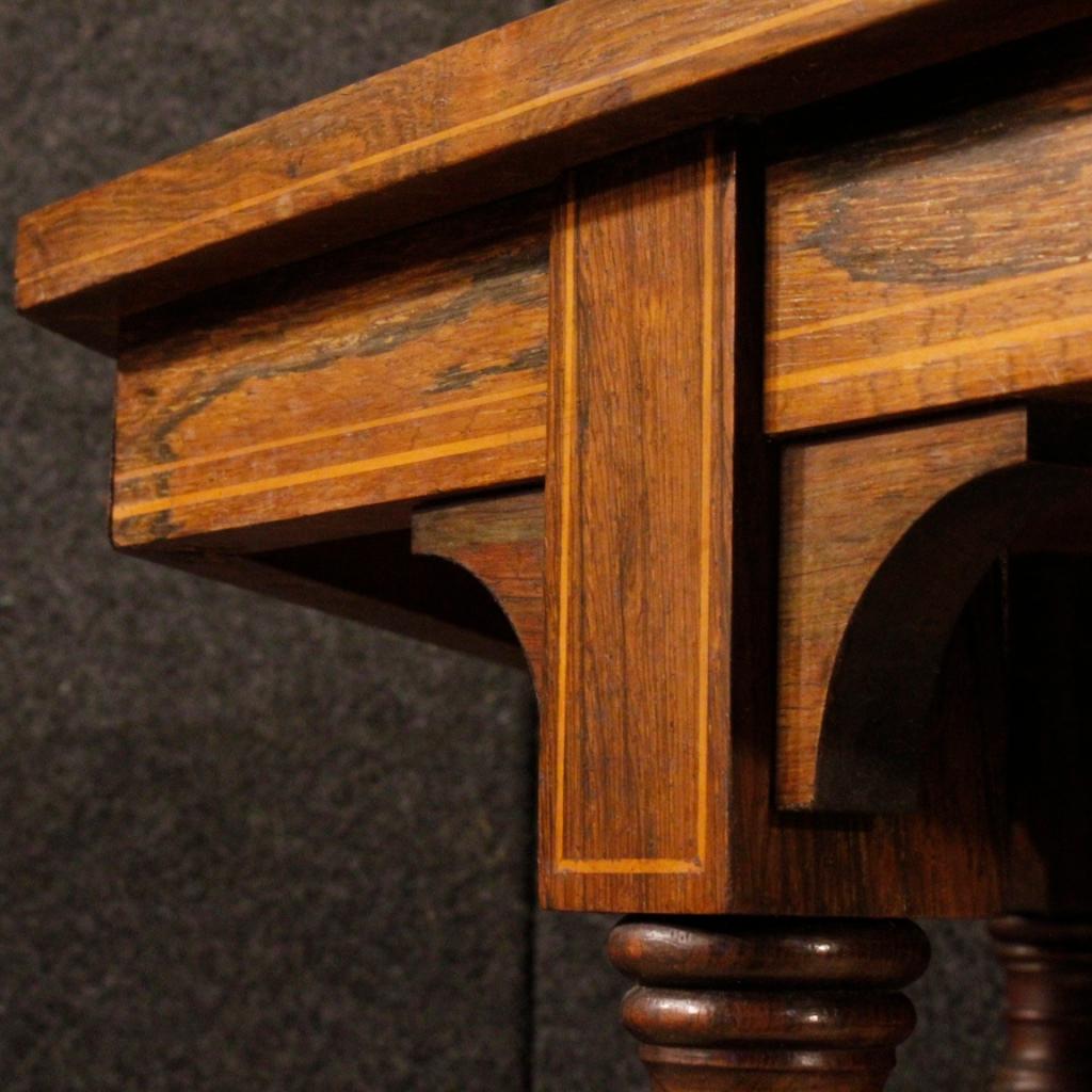 Early 20th Century 20th Century Wood English Octagonal Side Table, 1920s For Sale