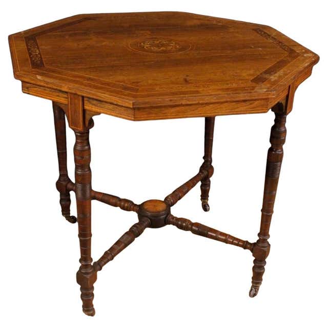 Tabel Desil Vintage Octagonal Coffee Table, Wood, Italian Design, Mid-20th Century ...