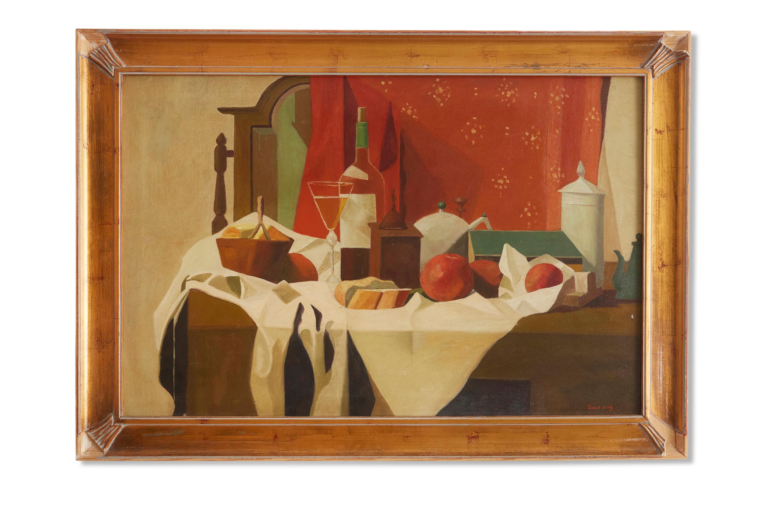 Mid 20th century wood framed oil on canvas Daniel King 