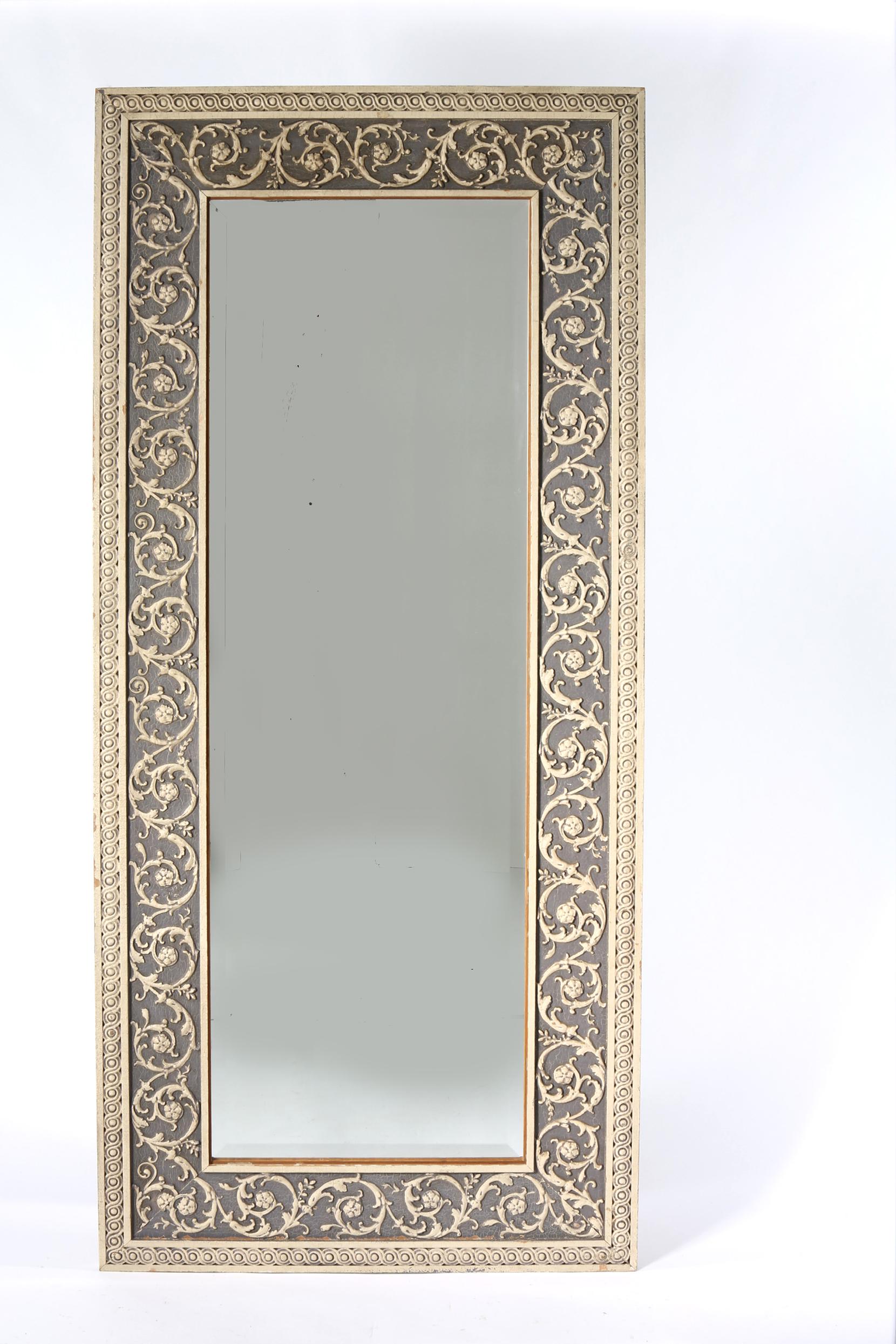 20th Century Wood Framed Wall Hanging Mirror In Good Condition In Tarry Town, NY