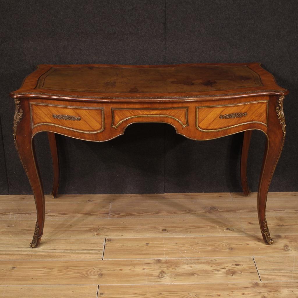 Mid-20th Century 20th Century Wood French Napoleon III Style Writing Desk, 1950s For Sale