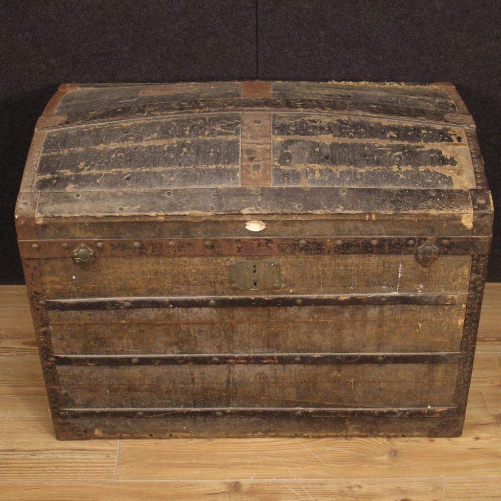 20th Century Wood French Travel Trunk, 1950 In Fair Condition In Vicoforte, Piedmont