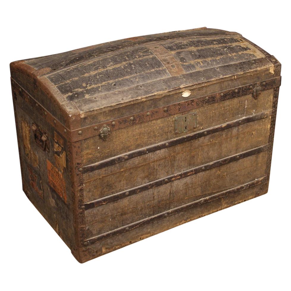 20th Century Wood French Travel Trunk, 1950