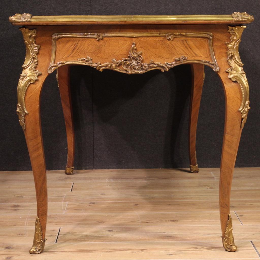 20th Century Wood Gold Bronze and Brass French Louis XV Style Writing Desk, 1920 1