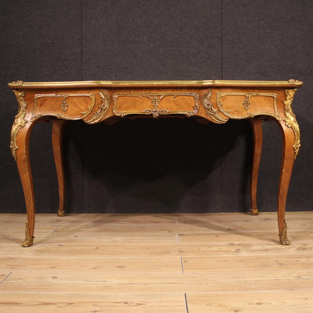 20th Century Wood Gold Bronze and Brass French Louis XV Style Writing Desk, 1920 2