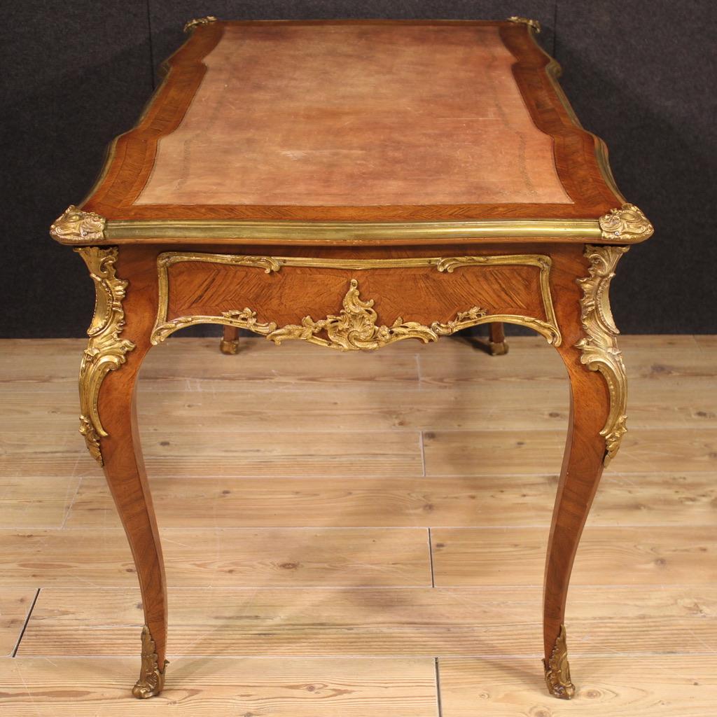 20th Century Wood Gold Bronze and Brass French Louis XV Style Writing Desk, 1920 3