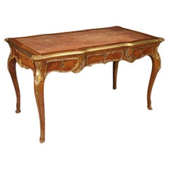 20th Century Wood Gold Bronze and Brass French Louis XV Style Writing Desk, 1920