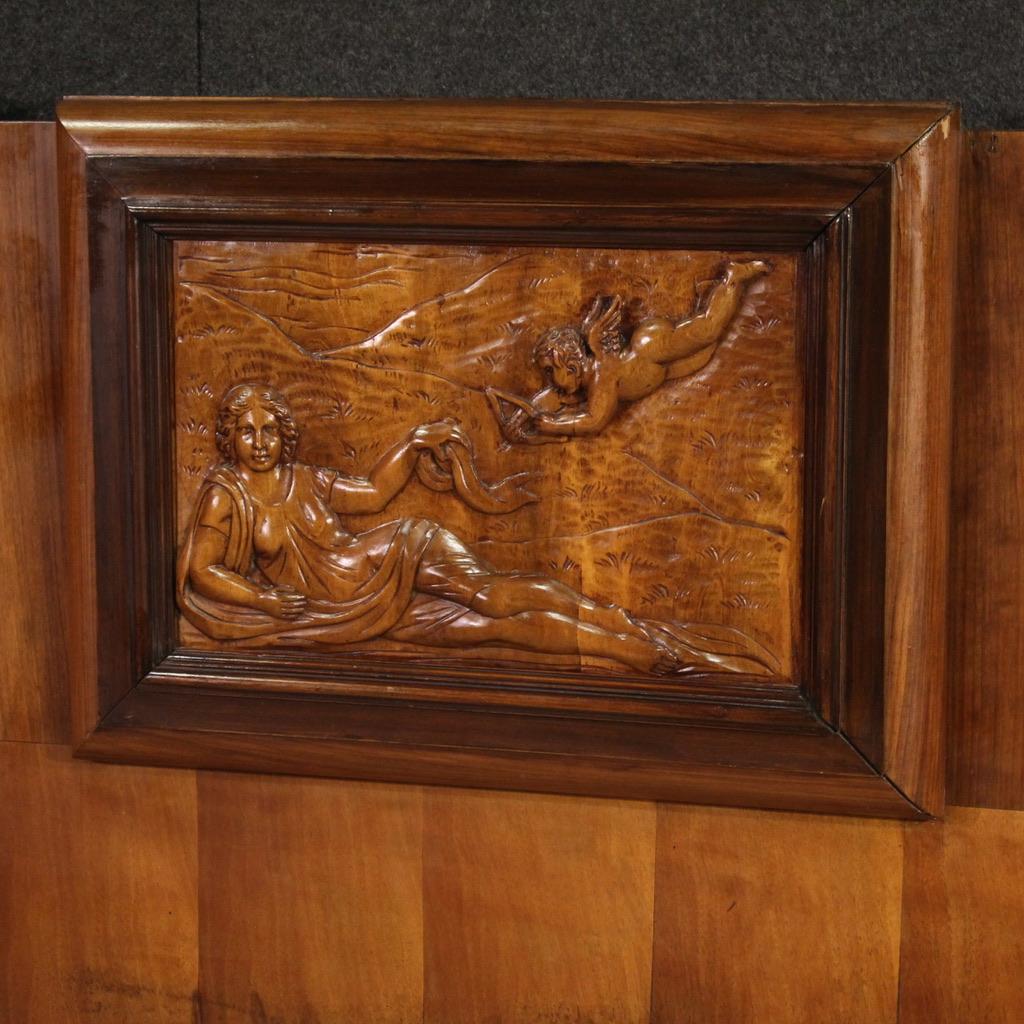marco de cama Art Decó italiano de madera del siglo XX, 1930 4