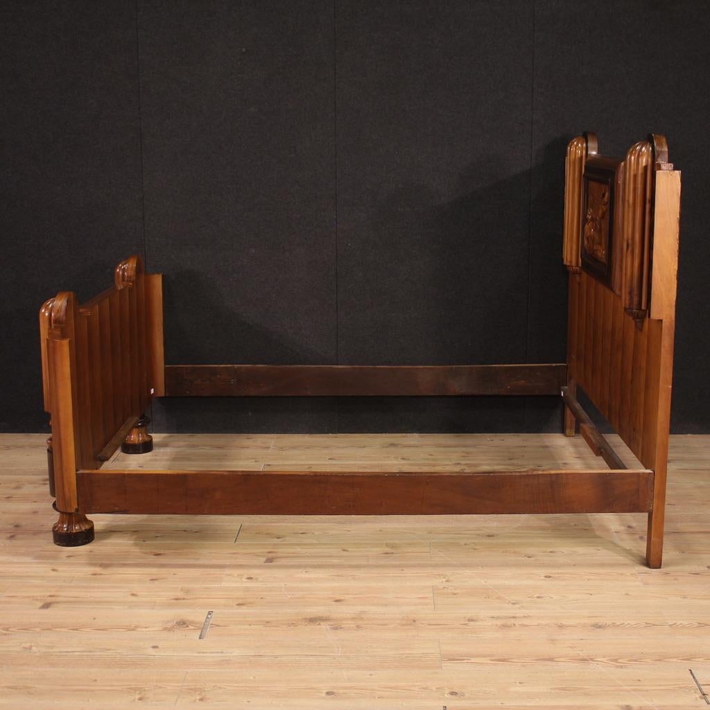 marco de cama Art Decó italiano de madera del siglo XX, 1930 en Bueno Estado en Vicoforte, Piedmont