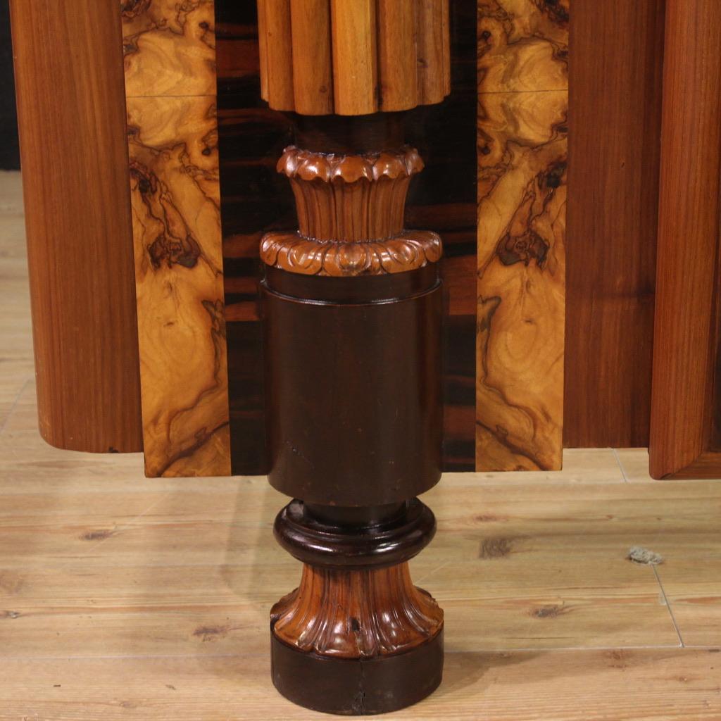 marco de cama Art Decó italiano de madera del siglo XX, 1930 mediados del siglo XX