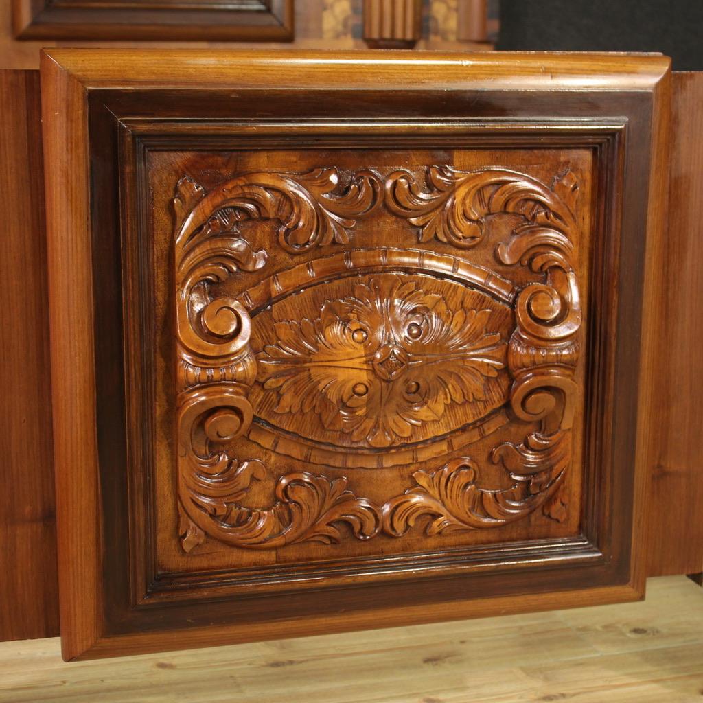 marco de cama Art Decó italiano de madera del siglo XX, 1930 Madera