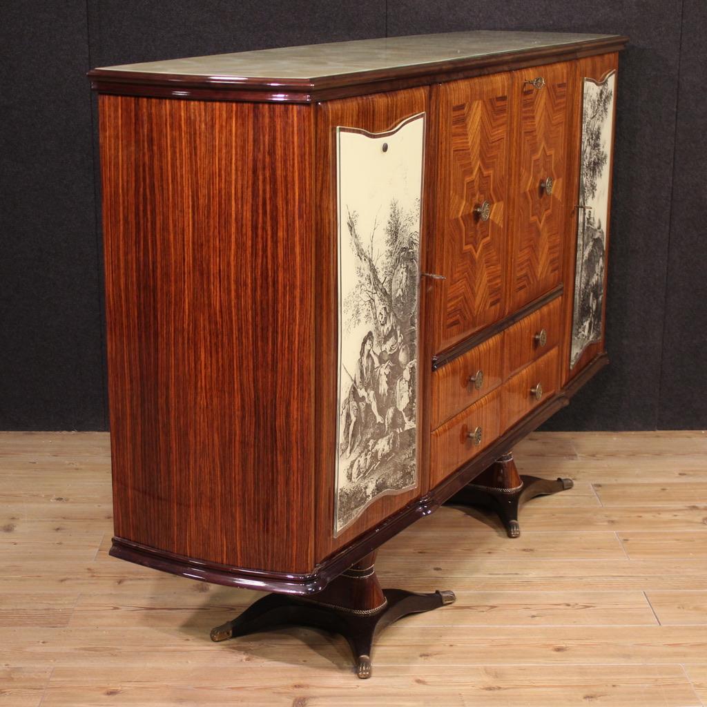 siglo XX Madera Diseño Italiano Mueble Bar Fratelli Rigamonti Desio Milan 1940 Vidrio en venta