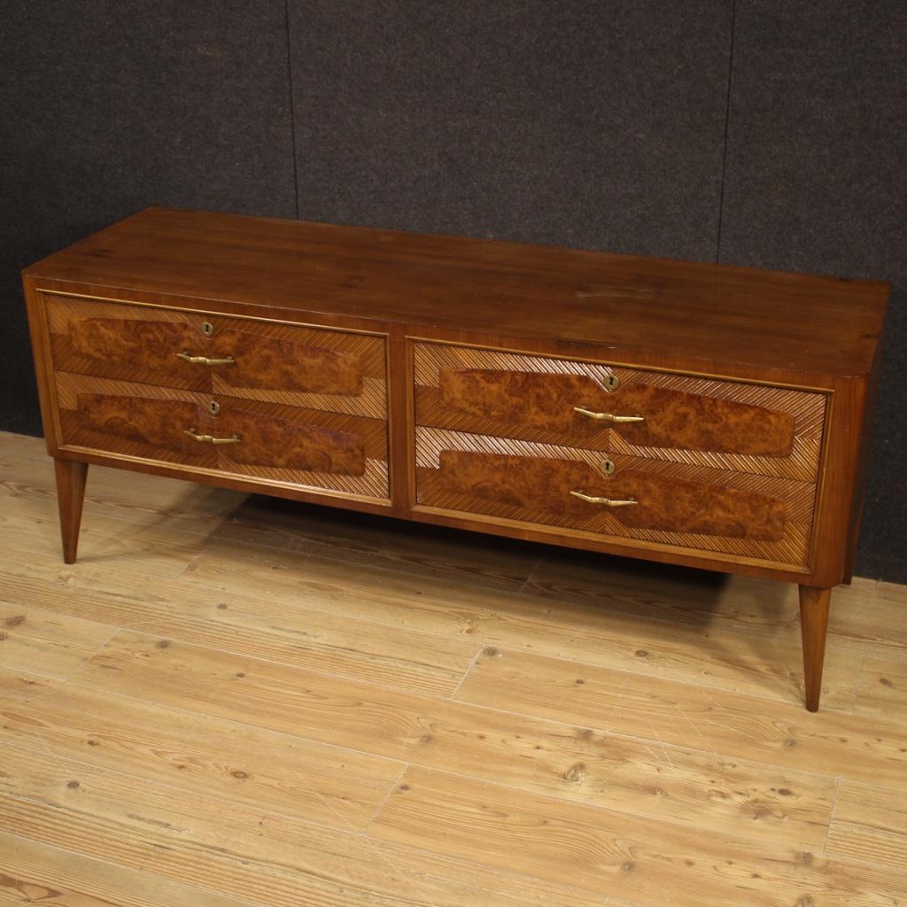 20th Century Wood Italian Design Chest of Drawers, 1970 In Good Condition For Sale In Vicoforte, Piedmont