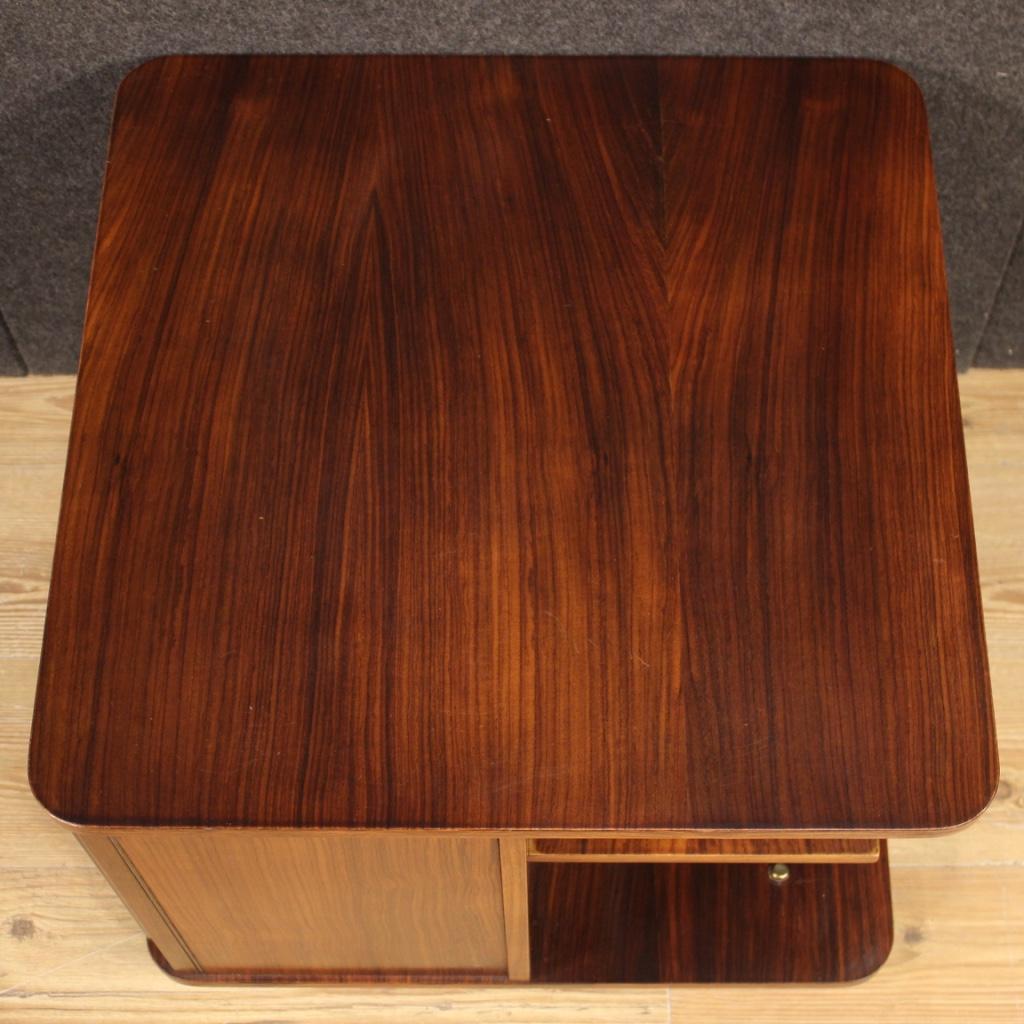  20th Century Wood Italian Design Coffee Table on Swivel Castors, 1970s For Sale 5