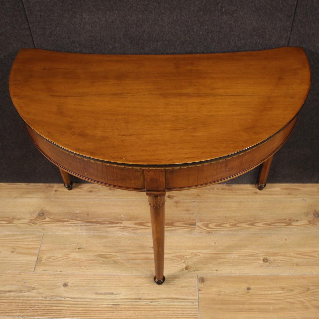 20th Century Wood Italian Empire Style Demi Lune Writing Desk, 1950 4