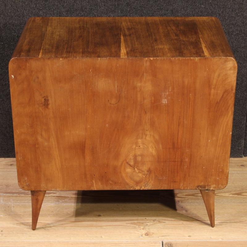 Mid-20th Century 20th Century Wood Italian Gio Ponti Style Night Stand, 1950 in vendita