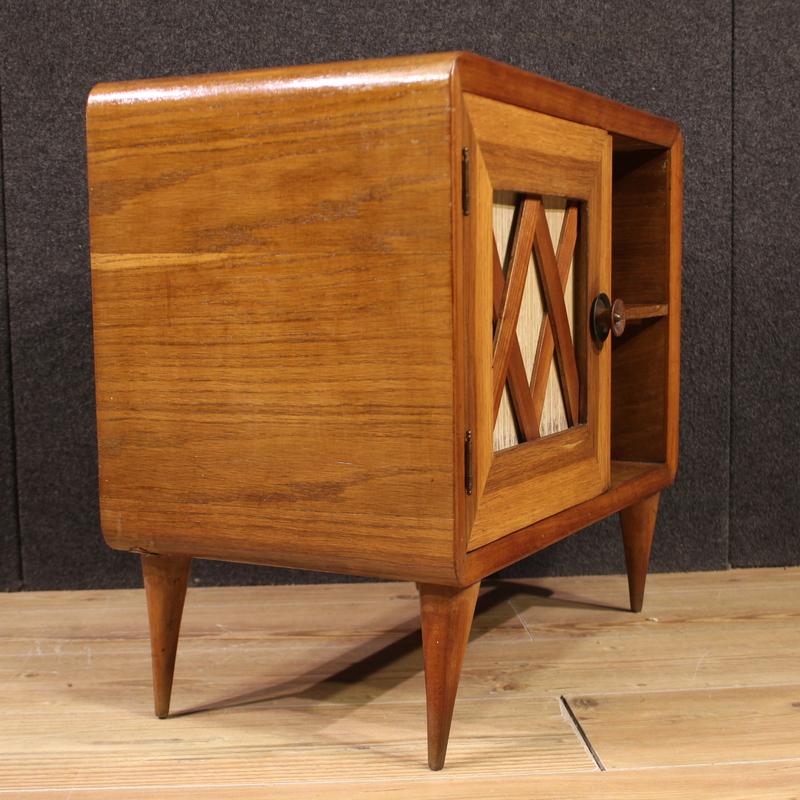 Legno 20th Century Wood Italian Gio Ponti Style Night Stand, 1950 in vendita