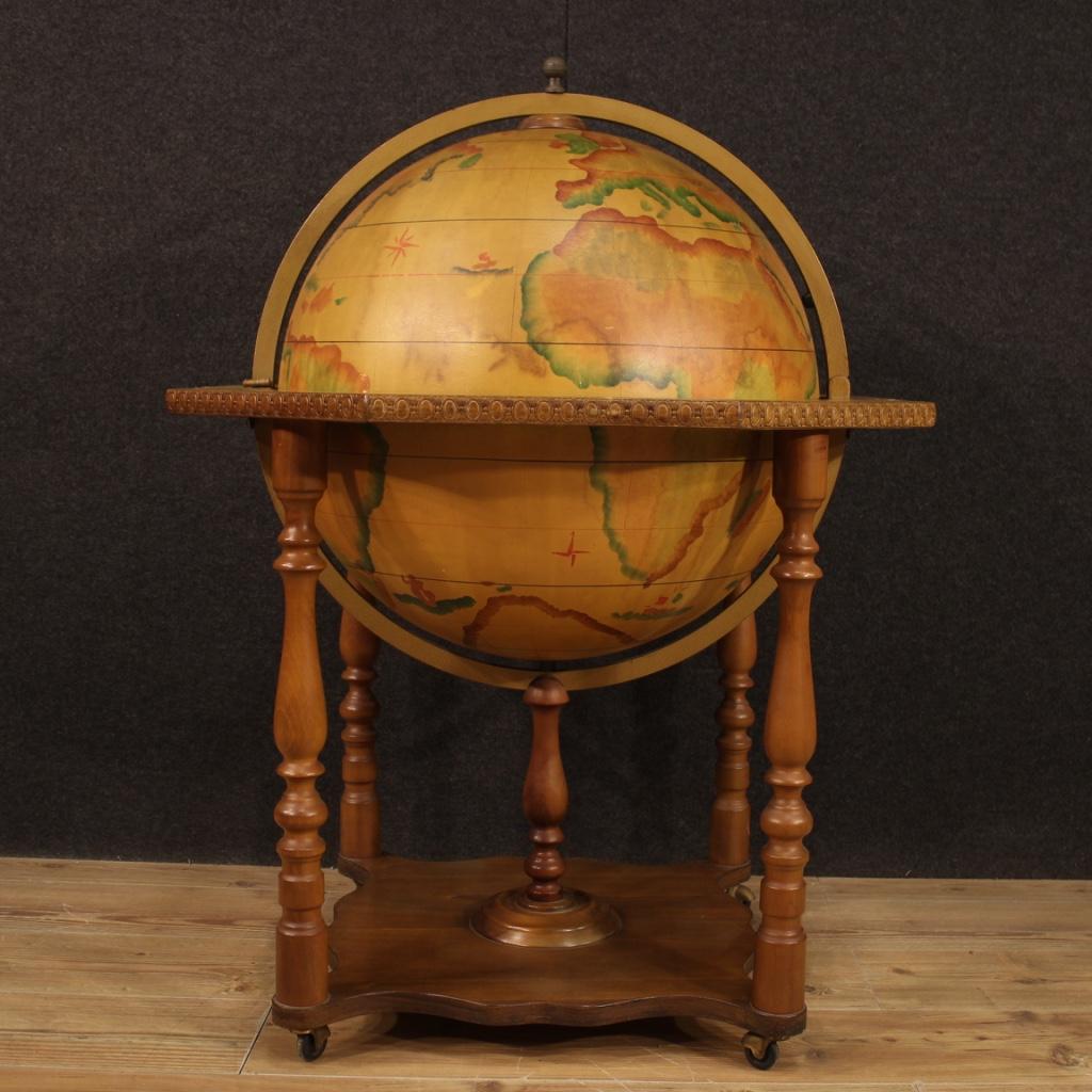 20th Century Wood Italian Globe Bar Cabinet, 1960 8