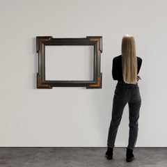 marco italiano de madera guilloché del siglo XX, 1950