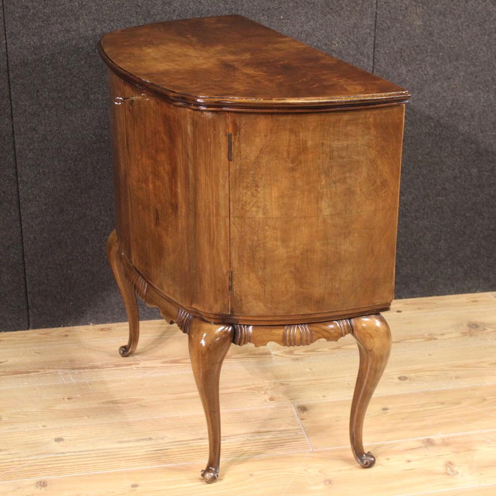 20th Century Wood Italian Half Moon Sideboard Commode, 1950s For Sale 6