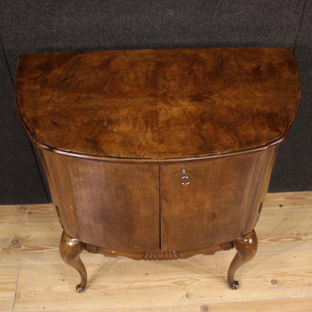 20th Century Wood Italian Half Moon Sideboard Commode, 1950s For Sale 7