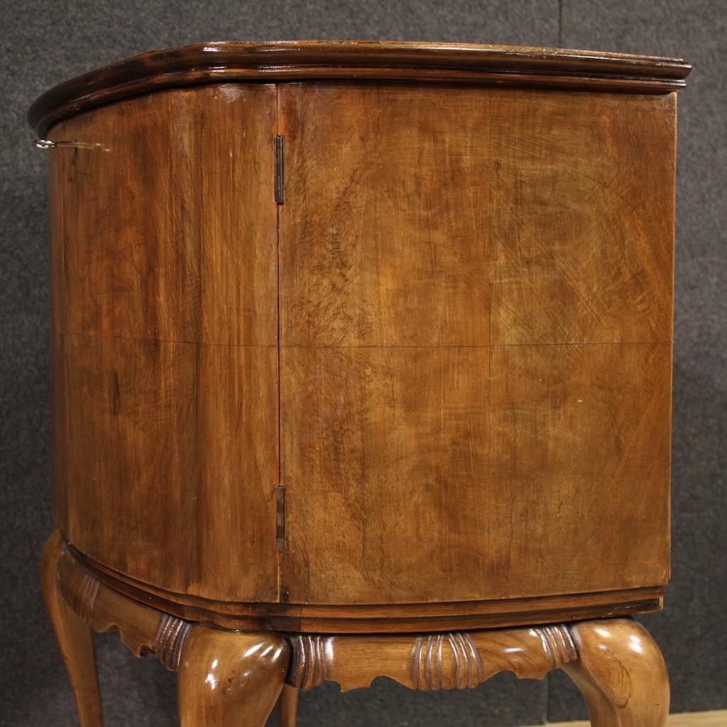 Mid-20th Century 20th Century Wood Italian Half Moon Sideboard Commode, 1950s For Sale