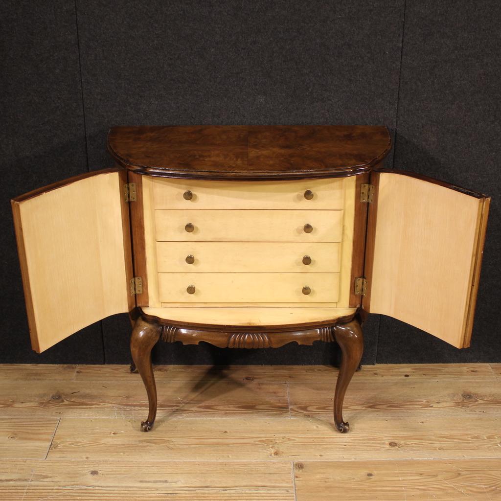 20th Century Wood Italian Half Moon Sideboard Commode, 1950s For Sale 3