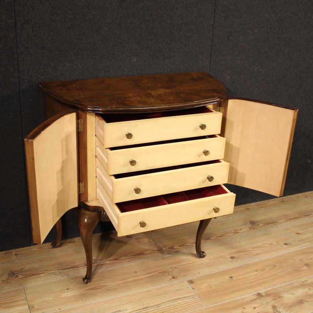 20th Century Wood Italian Half Moon Sideboard Commode, 1950s For Sale 4