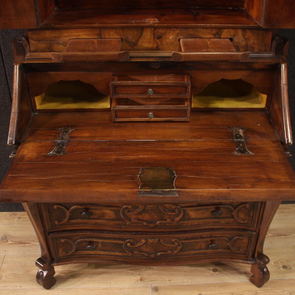 20th Century Wood Italian Lombard Trumeau Desk Secrétaire, 1960s For Sale 4