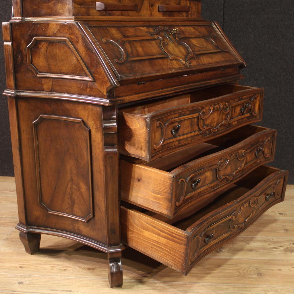 20th Century Wood Italian Lombard Trumeau Desk Secrétaire, 1960s For Sale 5