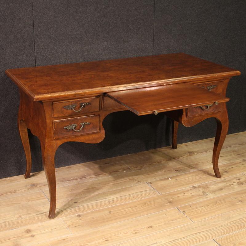 20th Century Wood Italian Louis XV Style Writing Desk, 1950s For Sale 5