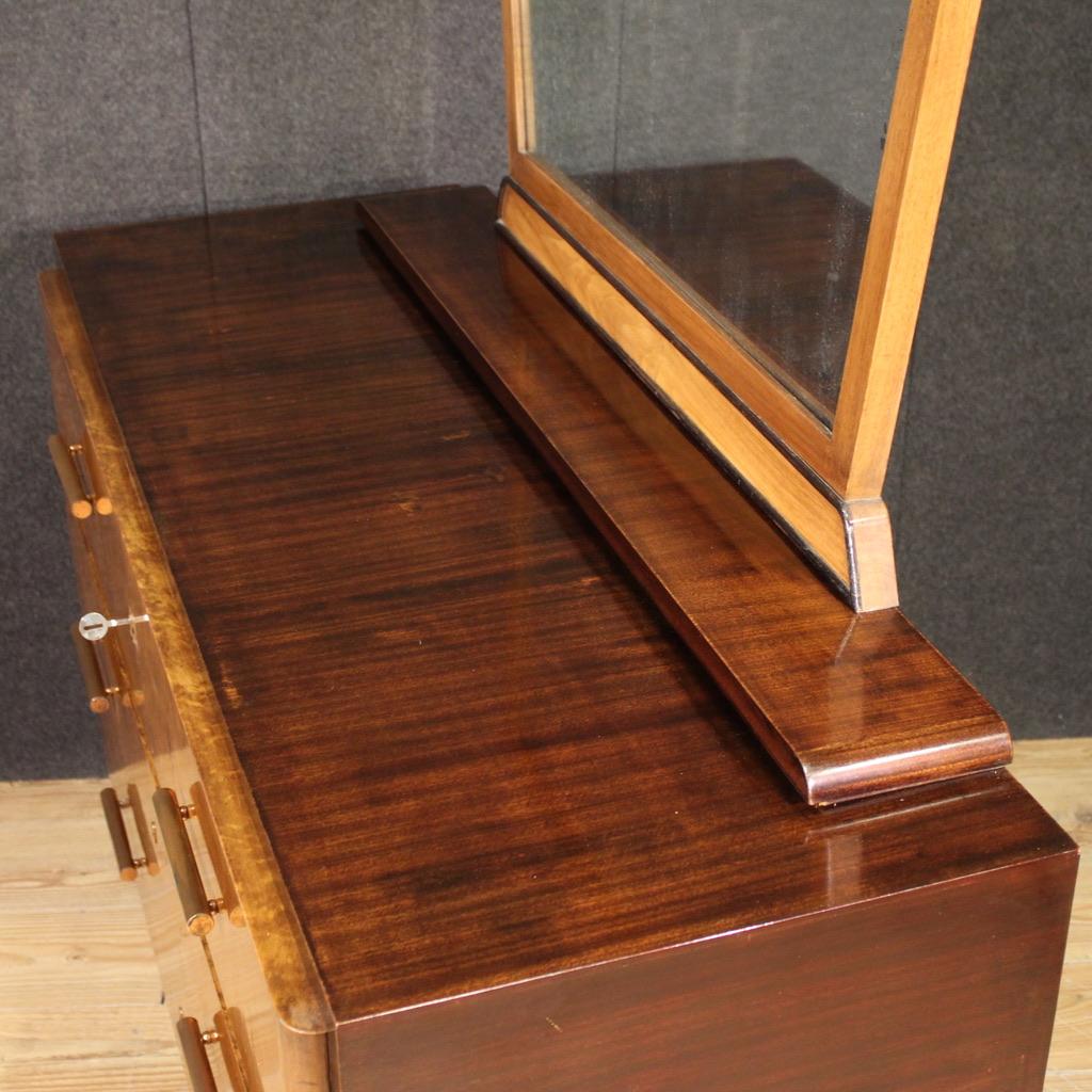 Commode moderne italienne en bois du 20e siècle avec miroir, 1960 en vente 5