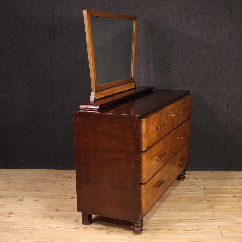Milieu du XXe siècle Commode moderne italienne en bois du 20e siècle avec miroir, 1960 en vente