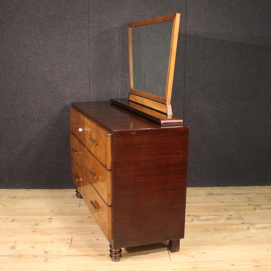 Commode moderne italienne en bois du 20e siècle avec miroir, 1960 en vente 3