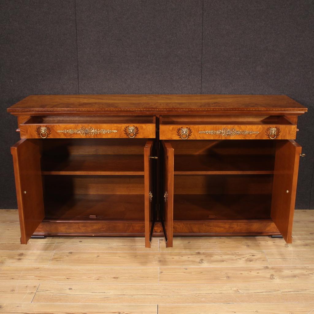 20th Century Wood Italian Neoclassical Style Sideboard Cabinet, 1970 6