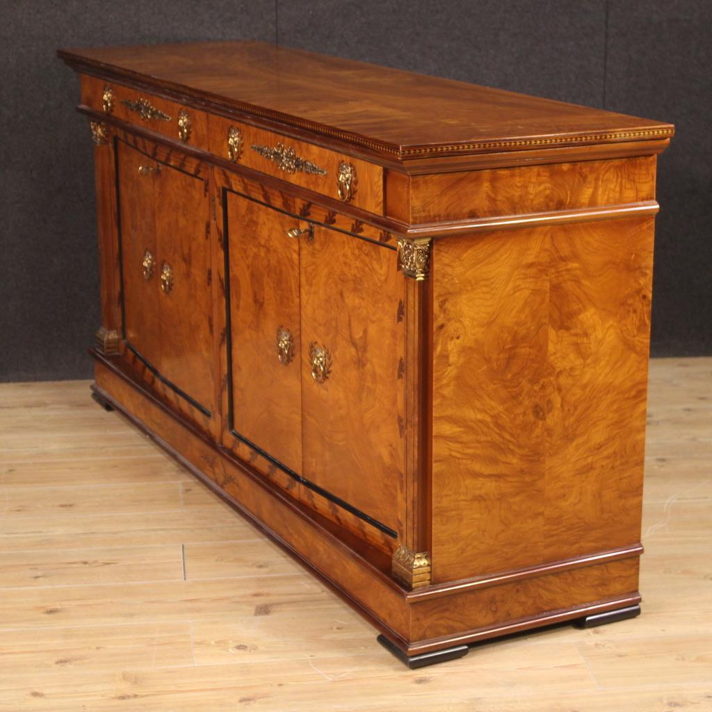 20th Century Wood Italian Neoclassical Style Sideboard Cabinet, 1970 7