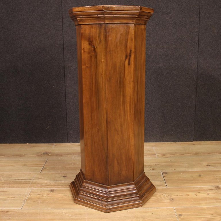 20th Century Wood Italian Octagonal Column Side Table, 1970 For Sale at ...