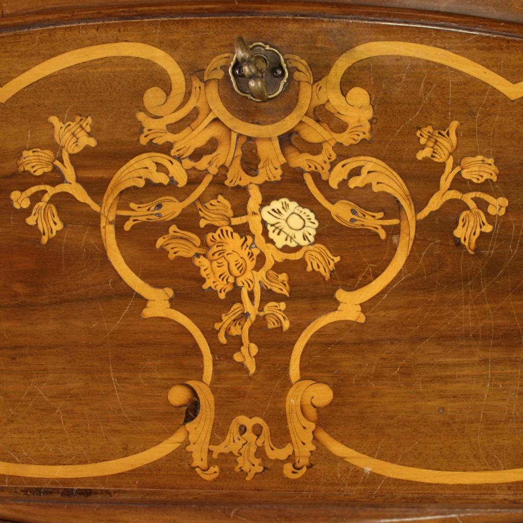 Bureau Trumeau italien en bois incrusté de style Louis XV du 20ème siècle, 1960 en vente 6