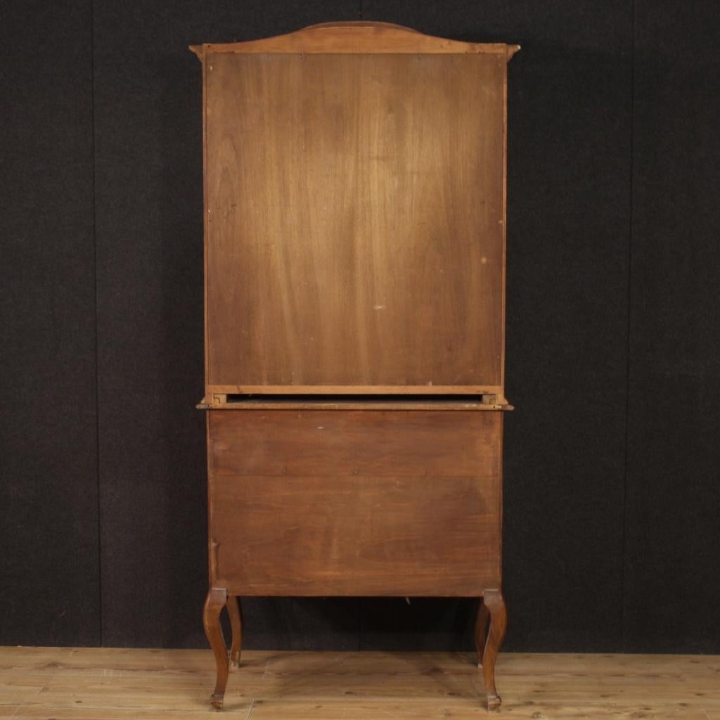20th Century Inlaid Wood Italian Louis XV Style Trumeau Desk, 1960 For Sale 4