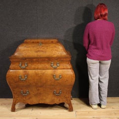 20th Century Wood Lombard Louis XV Style Bureau Desk, 1970