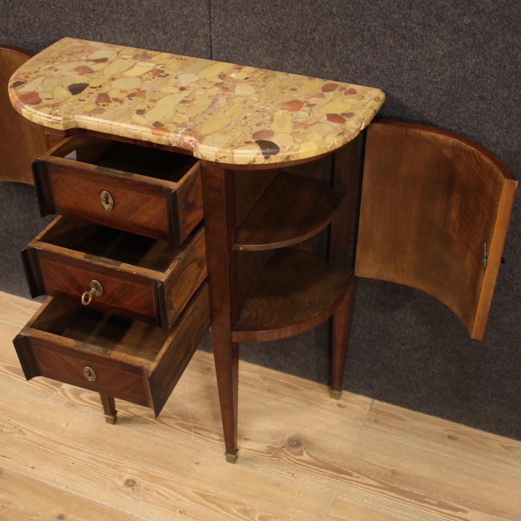 20th Century Inlaid Wood with Marble Top French Dresser, 1920 1